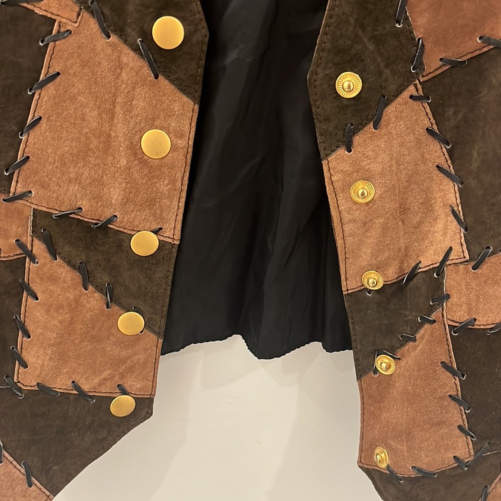 Beautiful Leather Patchwork Vest - image 5